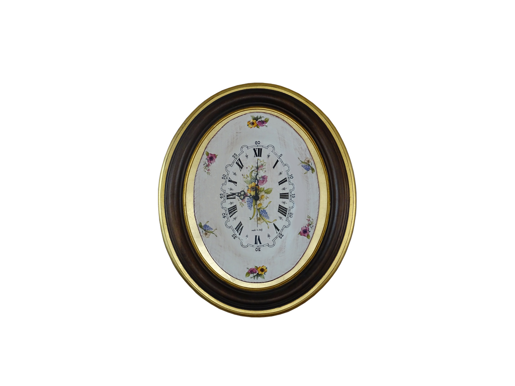 Italian Vanity Clock - Petit Point / Needlepoint Clock - Wind Up Clock