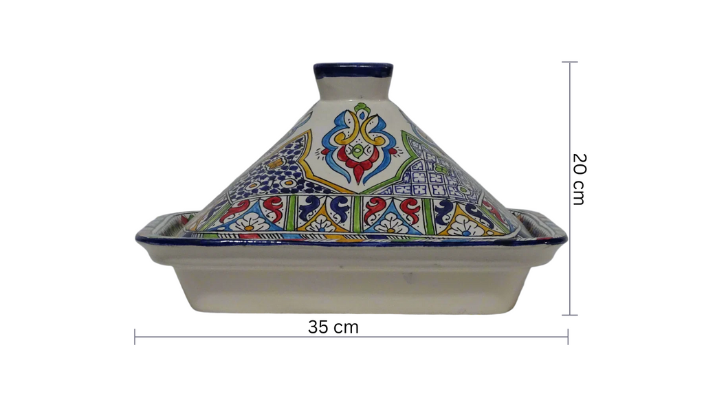 Moroccan Pottery Large Clay Pot for Serving with a Lid