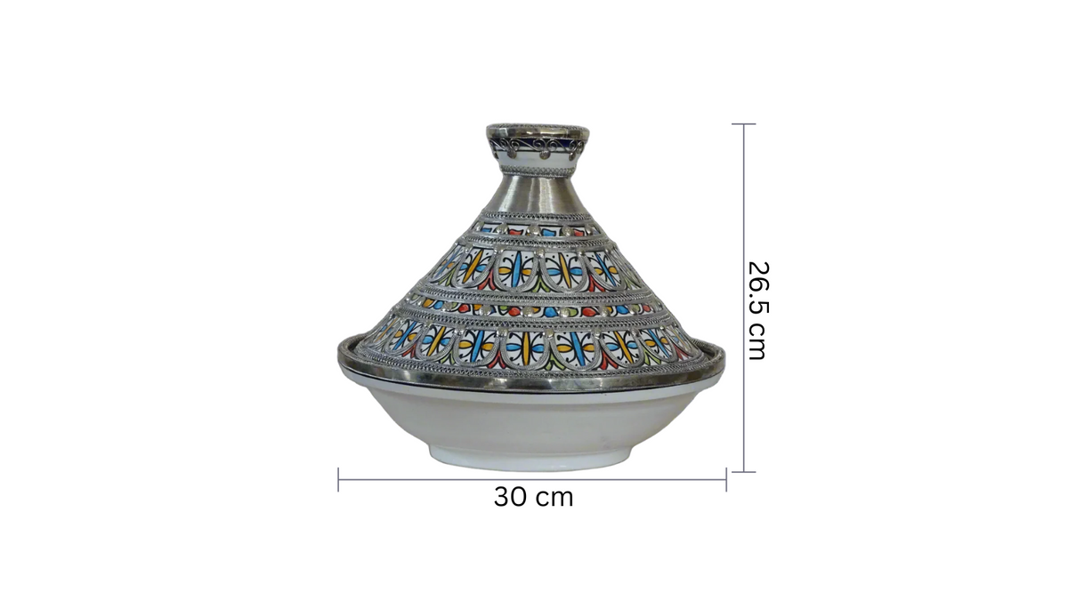 Moroccan Tagine with Nickel Silver Handmade