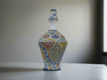 Oud Delft Nijmegen medium to large handpainted Delft style 'garlic-neck' vase (tin glaze)