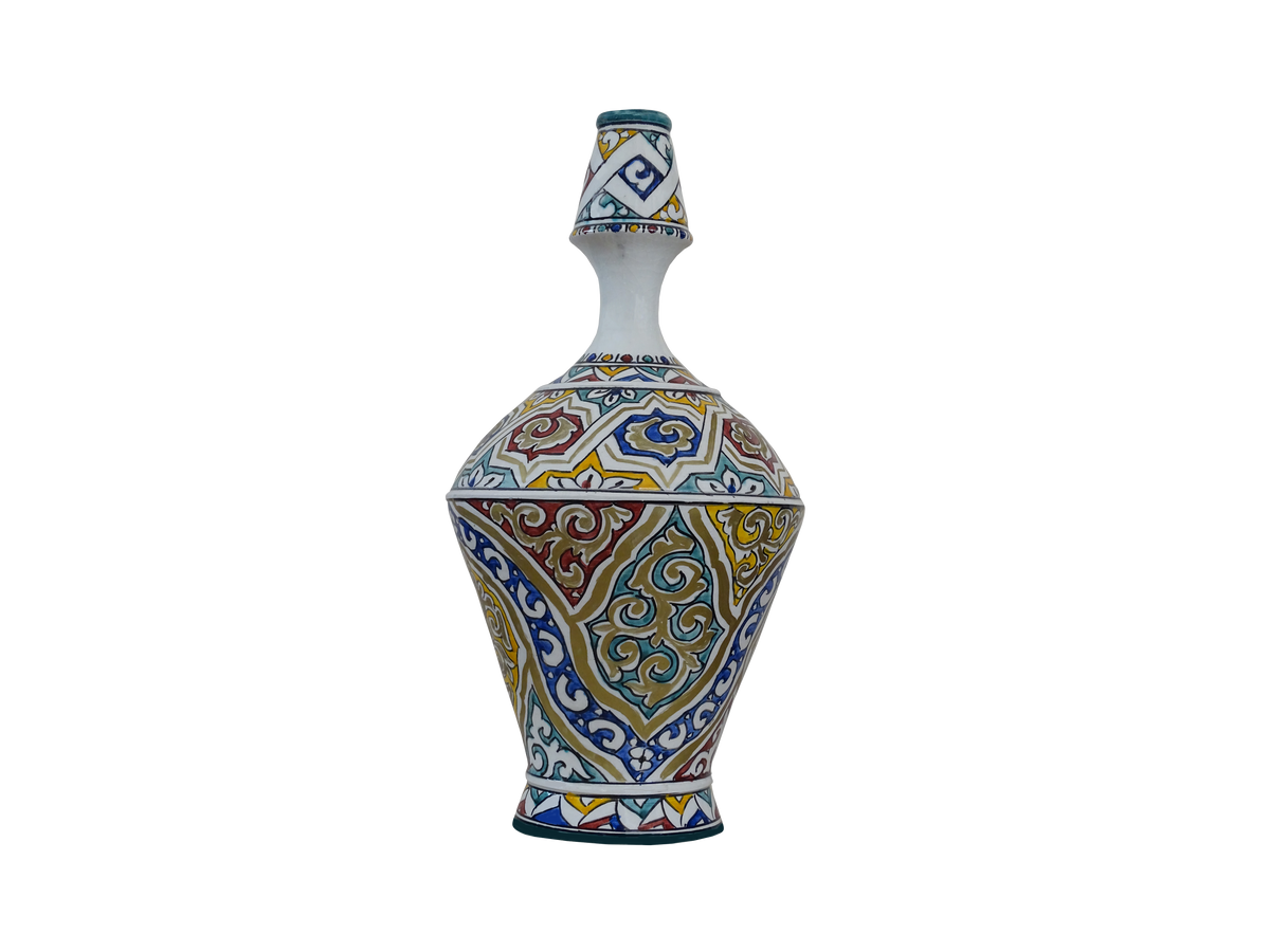 Oud Delft Nijmegen medium to large handpainted Delft style 'garlic-neck' vase (tin glaze)