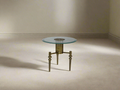 Vintage French Carved Plumes Glass coffee table
