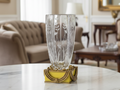 Decorative Glass Vase with Golden Base