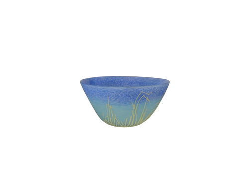 Blue Ceramic Bowl with a Textured Surface
