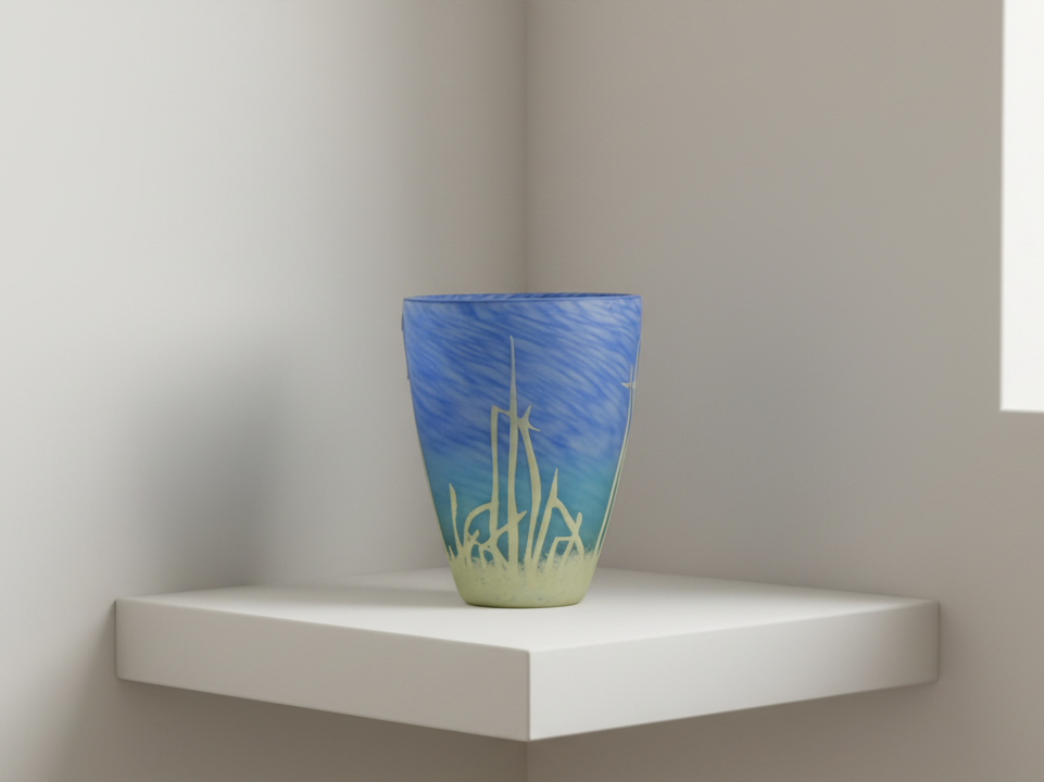 Blue and Green Glass Vase