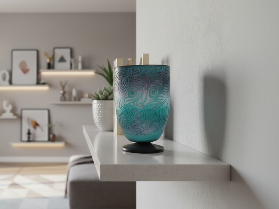 Decorative Glass Vase with Intricate Patterns