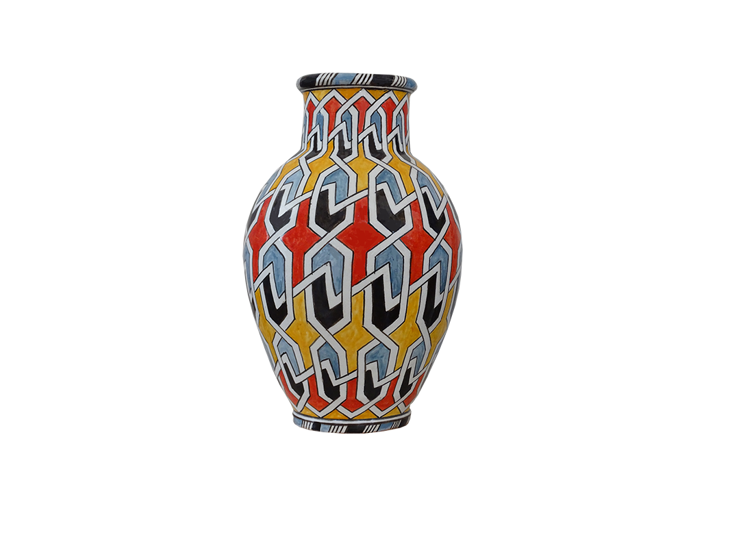 Vintage Small Hand Painted Colorful Authentic Pottery Talavera Vase