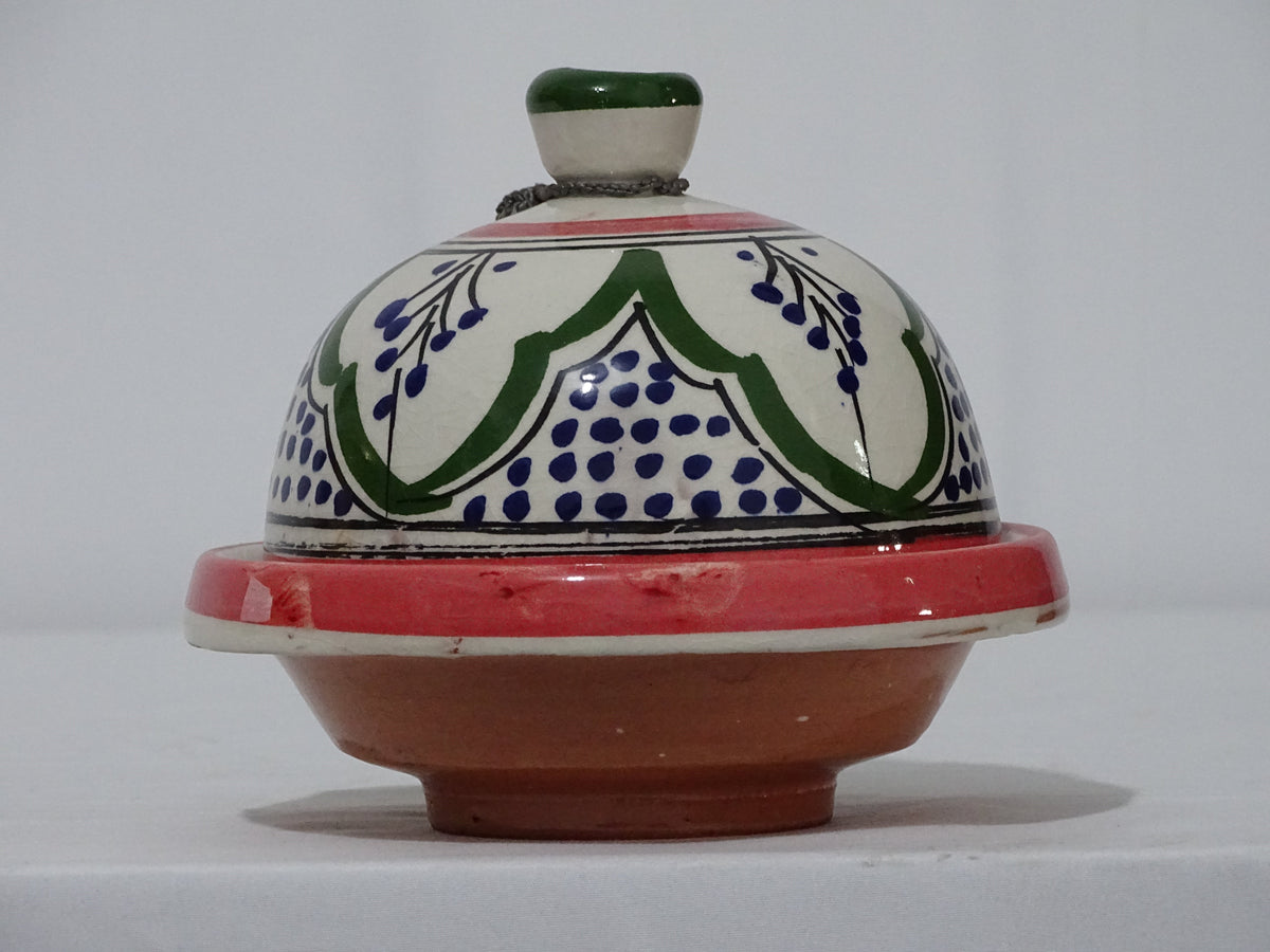 Handmade and Hand Green Painted Moroccan Tagine