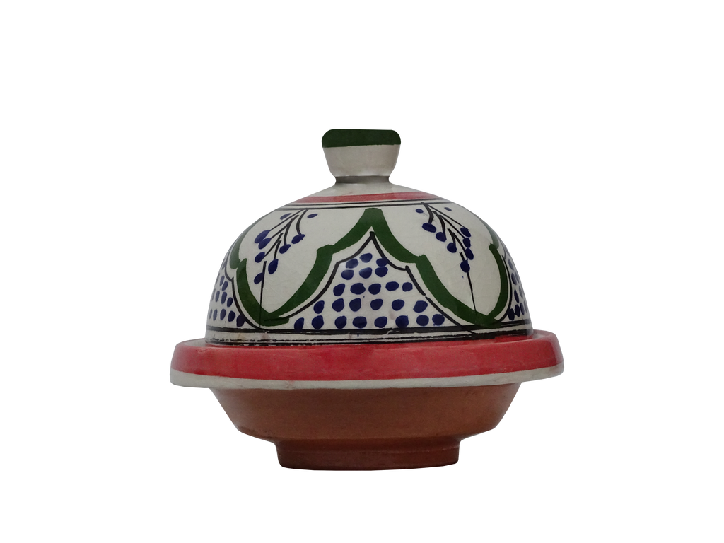 Handmade and Hand Green Painted Moroccan Tagine