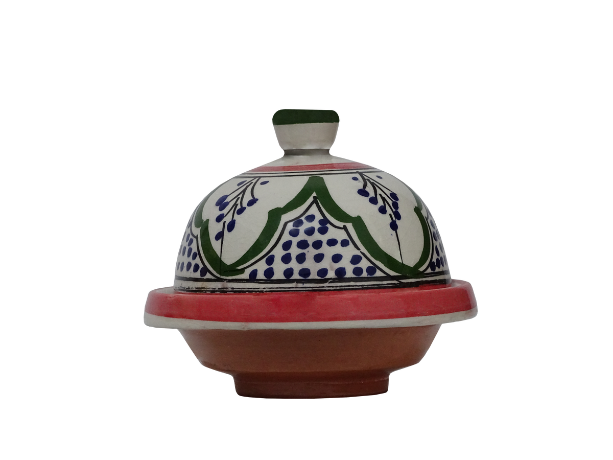 Handmade and Hand Green Painted Moroccan Tagine