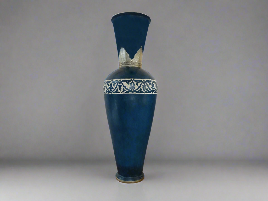 Ceramic Blue Moroccan Entrance Vase