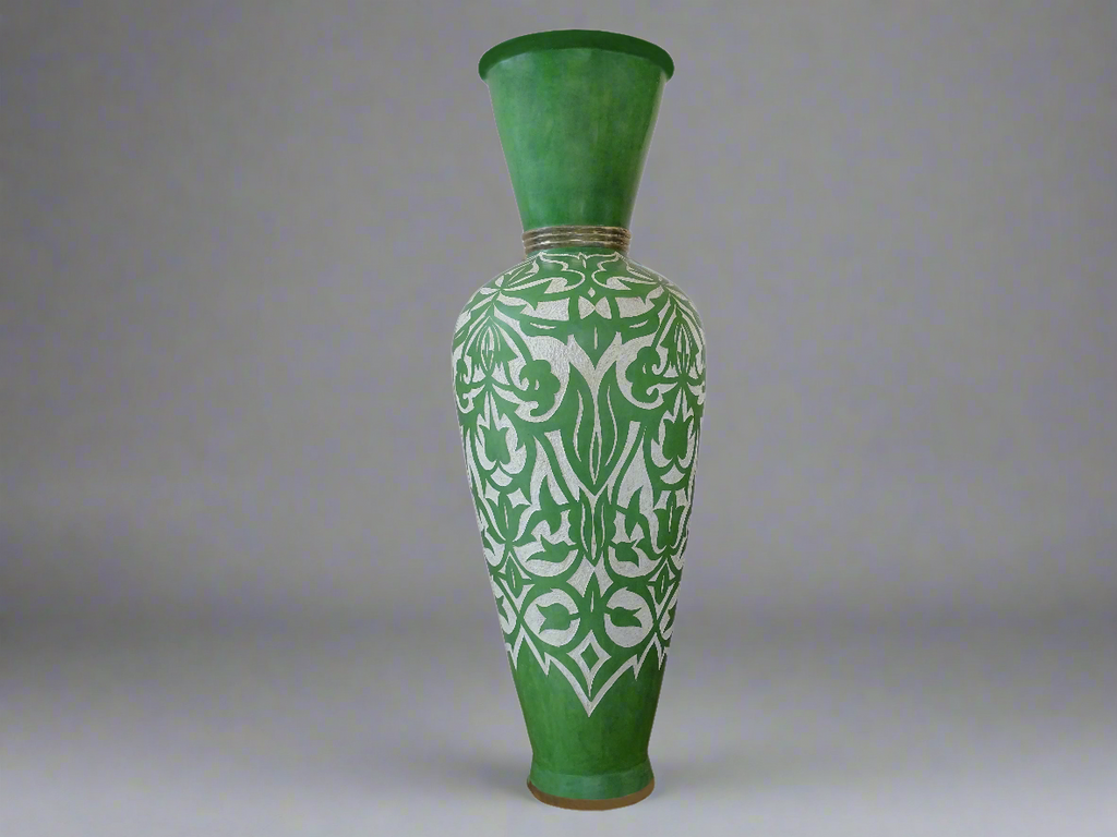 Moroccan Vase in Hand-Chiseled Pottery and Handmade / Vase in Fes Pottery