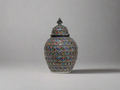 Beautifully Crafted Moroccan Ceramic Vase with Silver Inlays