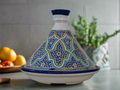 Moroccan Tagine,  Serving, Hand-painted, perfect for keeping dishes warm.