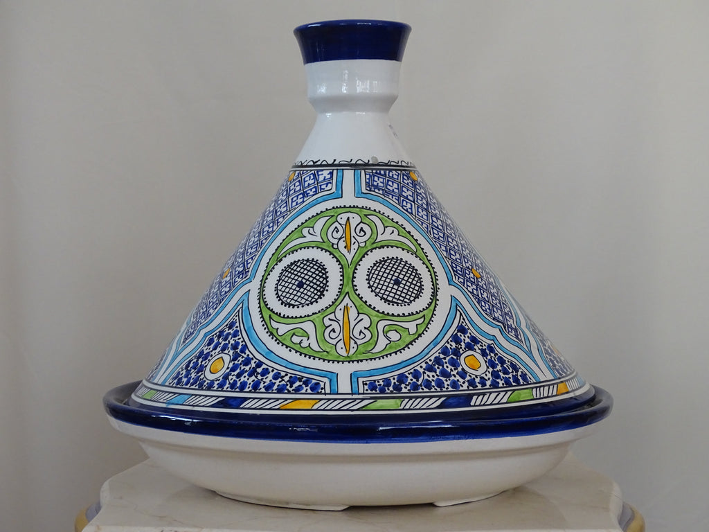 Moroccan Serving Traditional Pottery Hand Painted Tagine.