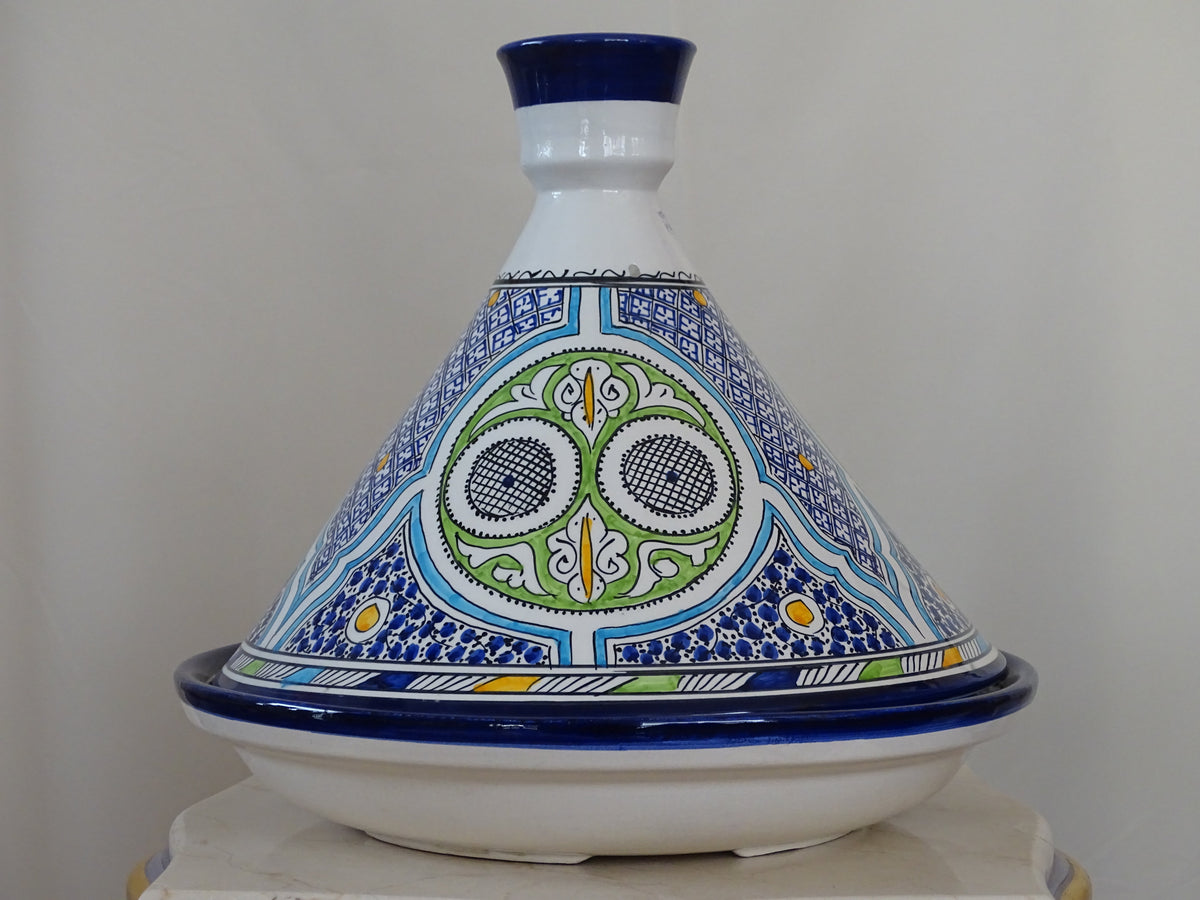Moroccan Serving Traditional Pottery Hand Painted Tagine.