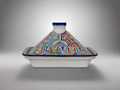 Traditional Moroccan Pottery Large Clay Pot for Serving with a Lid - Marrakesh Tagine