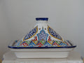 Moroccan Pottery's Large High Clay Made Tajine, Designed for Serving Tasty Meals