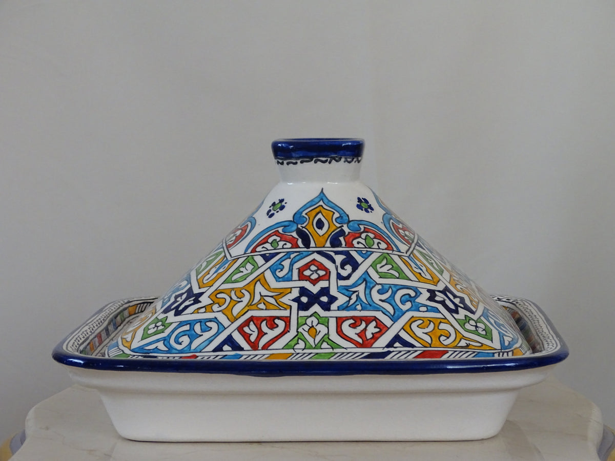 Moroccan Tagine, Hand-Painted and Designed for Serving
