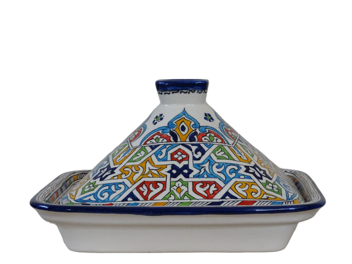 Moroccan Tagine, Hand-Painted and Designed for Serving