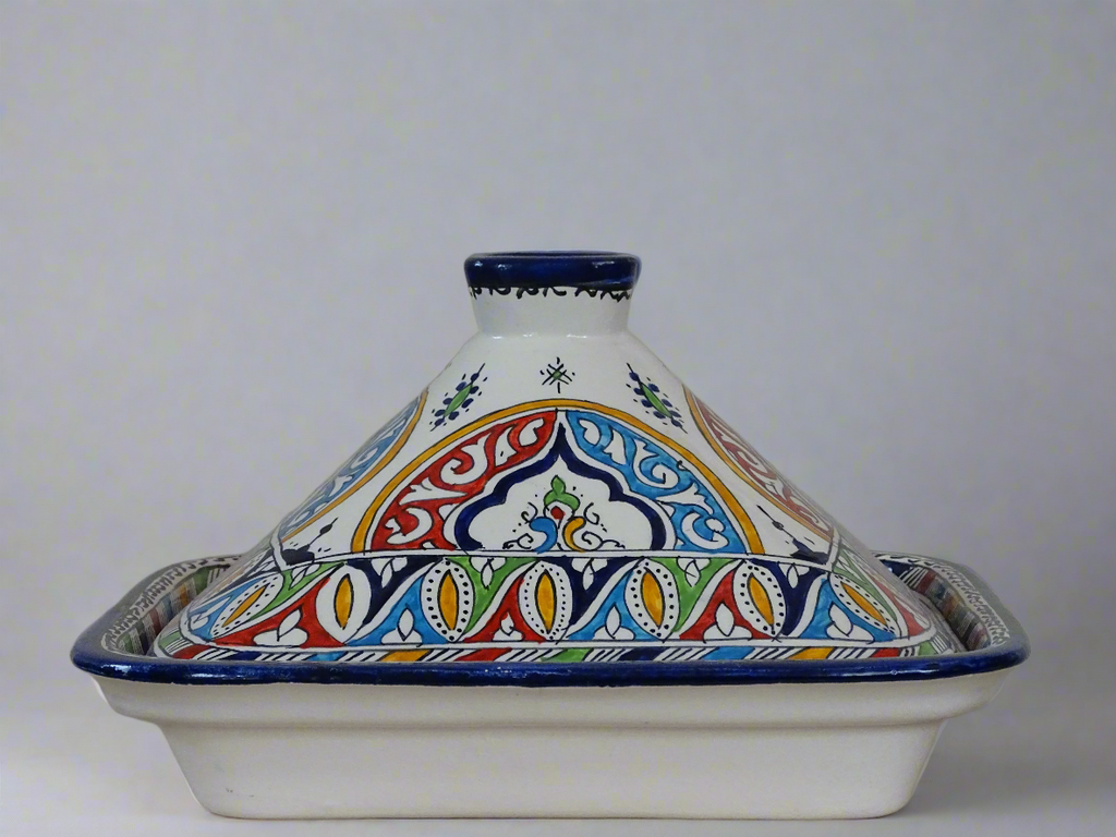 Moroccan Hand-Painted High Quality Clay Made Serving Tagine