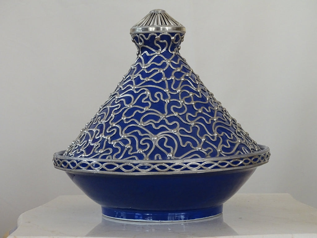 Tagine with Silver Covered Handmade Moroccan