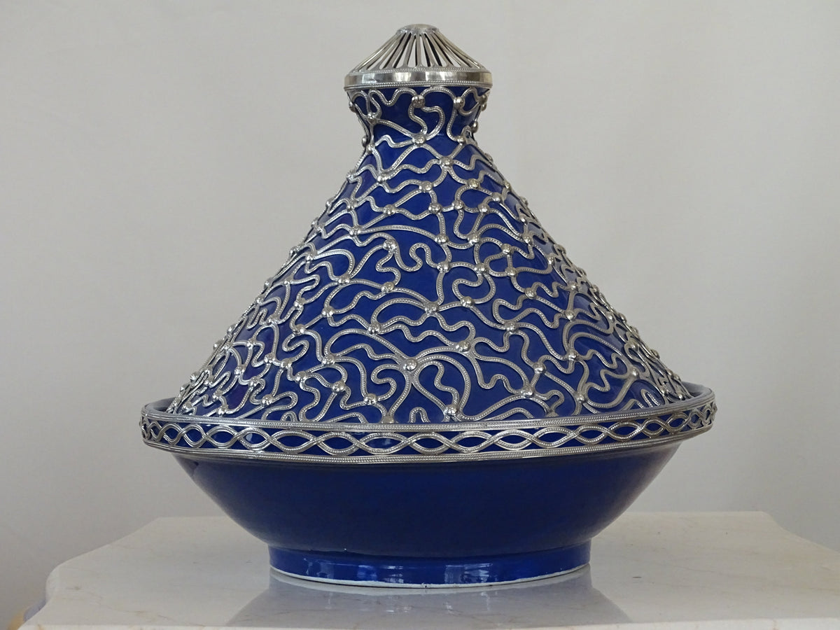 Tagine with Silver Covered Handmade Moroccan