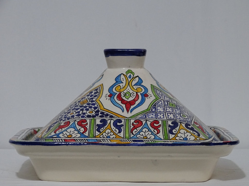 Moroccan Pottery Large Clay Pot for Serving with a Lid
