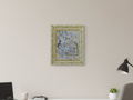 Birdcage and Floral Design in a Gold Wooden Frame