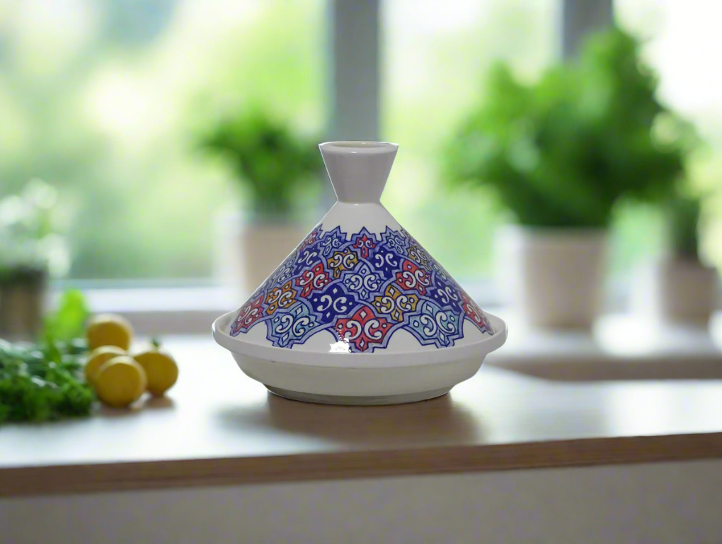 Tagine Handmade and Painted, Perfect for Keeping Dishes Warm
