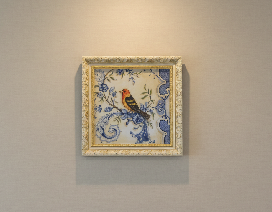 Handmade Colored Bird Frame