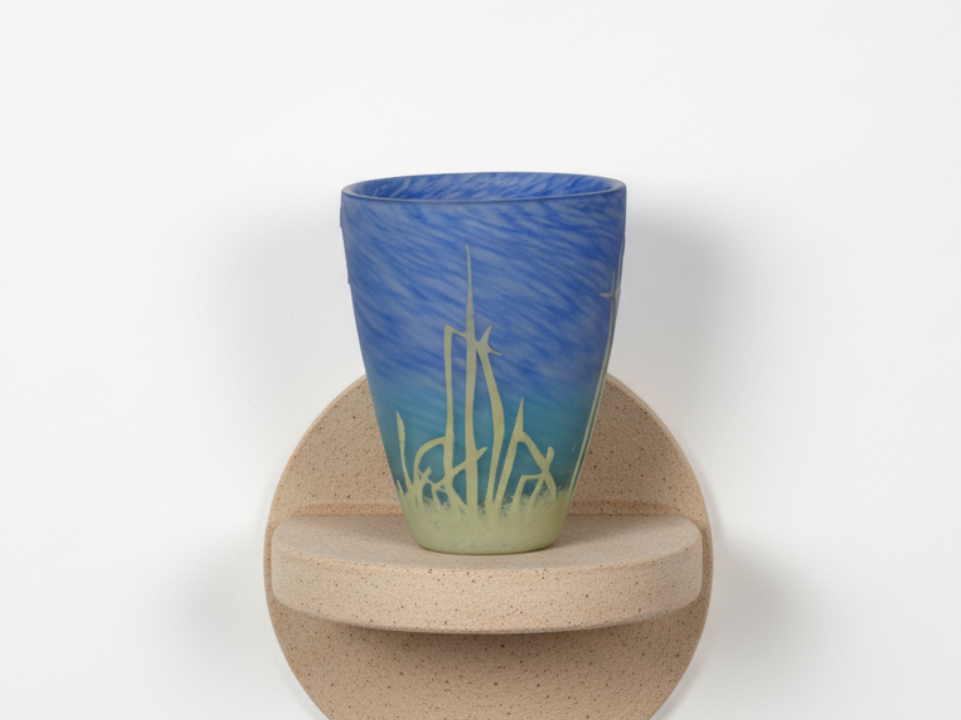 Blue and Green Glass Vase
