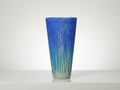Blue Glass Vase with a Textured Design