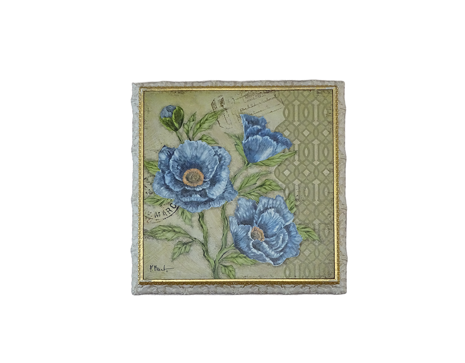 Hand Crafted Flower Frame Color Painted