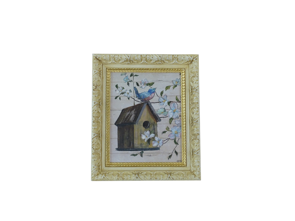 Bluebird & Birdhouse Art for Wall Decor