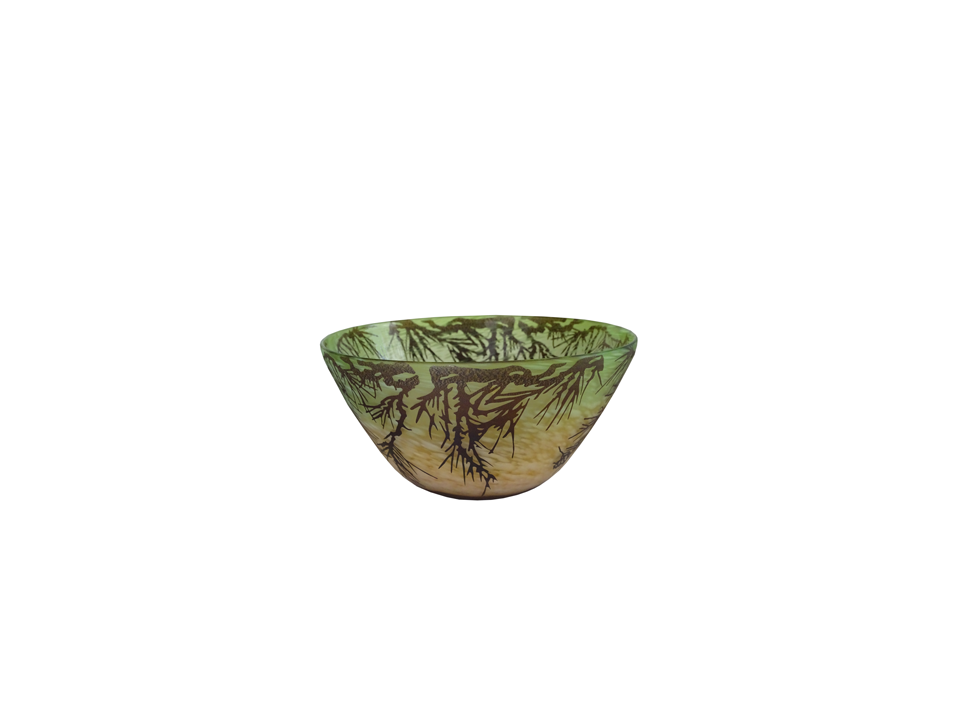 Glass Bowl with Nature-Themed Design