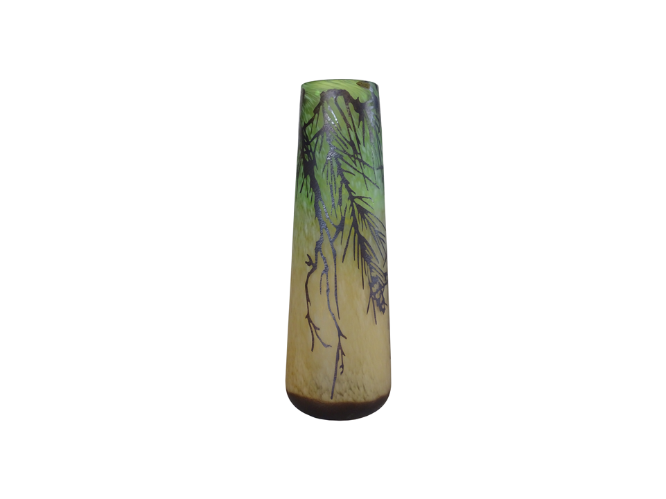 Decorative Glass Vase with Nature-Themed Design