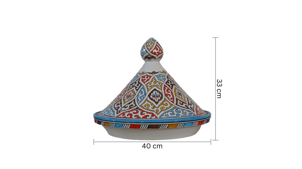 Hand-Painted Moroccan Tagine,  & Serving Pot, Handmade For Your Kitchen