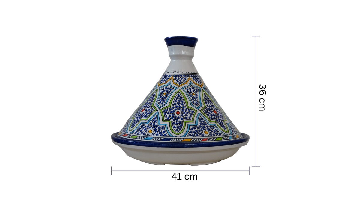 Moroccan Tagine,  Serving, Hand-painted, perfect for keeping dishes warm.