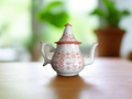 Moroccan Handmade Ceramic Teapot - Red Geometric Motif