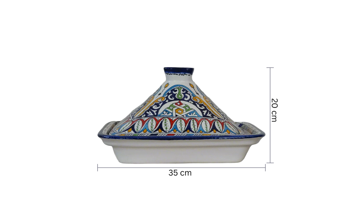 Moroccan Pottery Large Clay Pot for Serving with a Lid Tajin