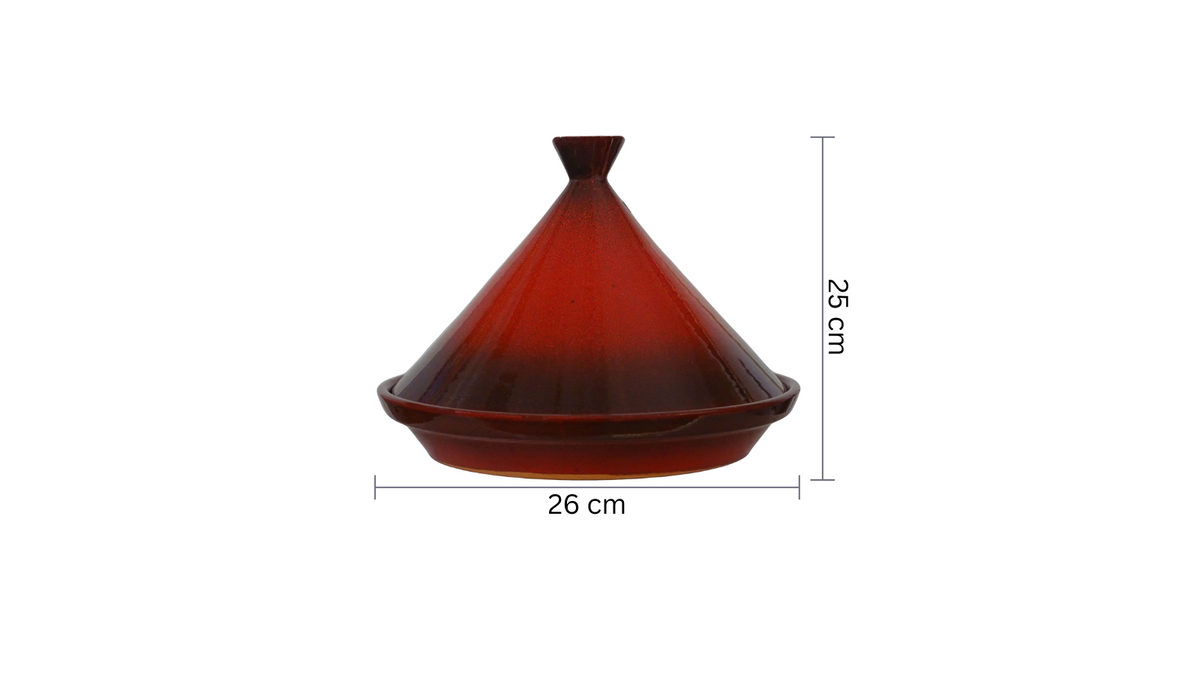 Moroccan Tagine Handmade High Quality Clay - Red, Perfect for Keeping Dishes Warm