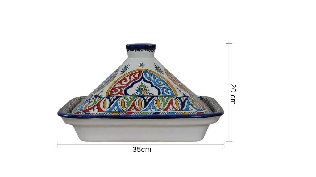 Moroccan Hand-Painted High Quality Clay Made Serving Tagine